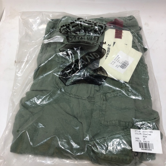 Z BRAND LONG LINEN CARGO CROPPED PANTS NWT SIZE 25 - Picture 5 of 13